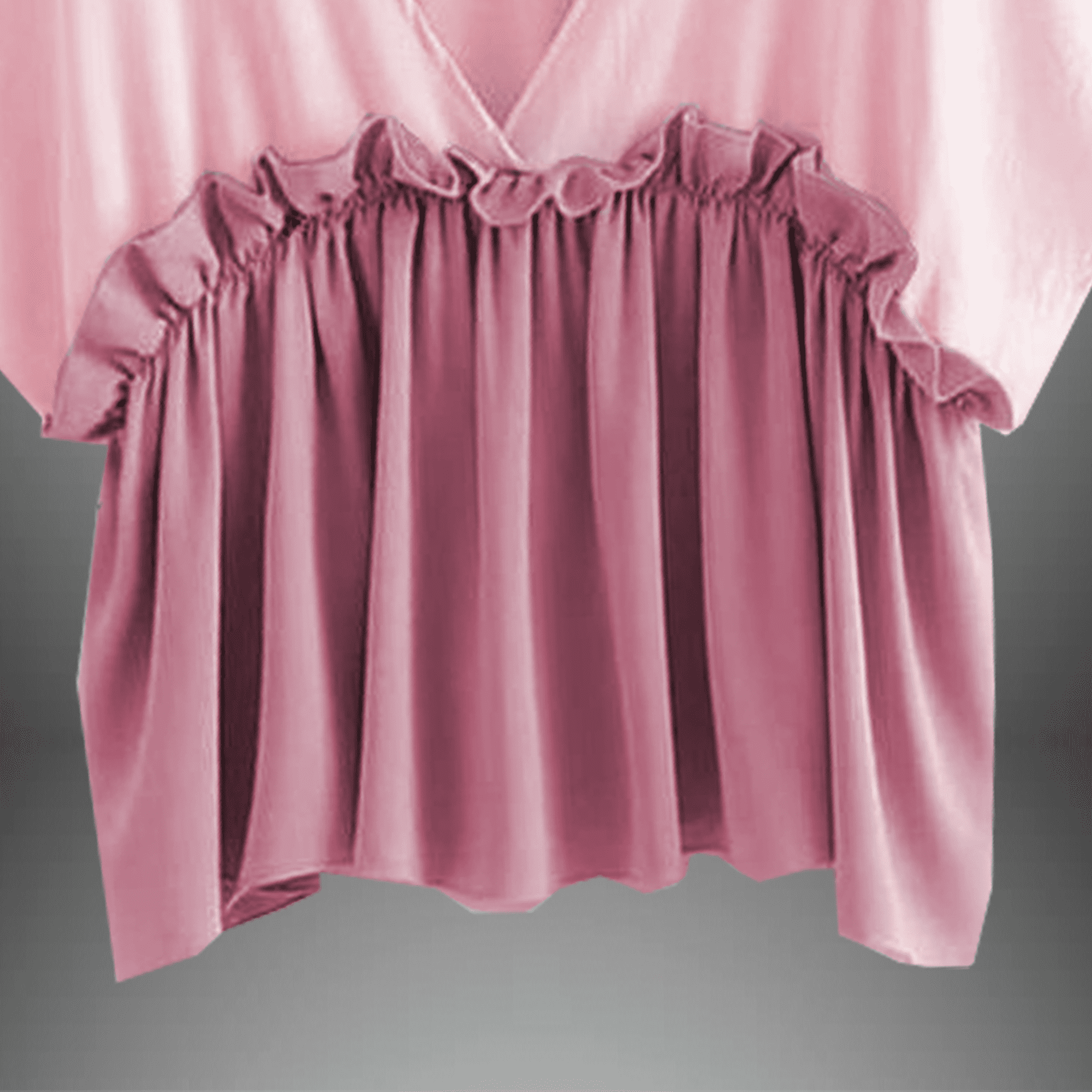 Pink and Berry Solid Gathered Top-RET097